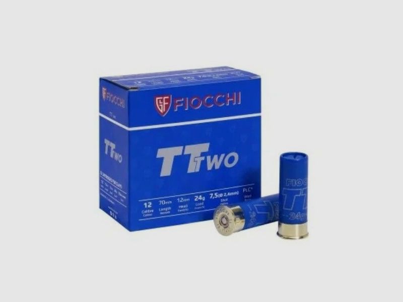 Fiocchi TT Two Trap 12/70 24 gr Schrotpatronen 250 Schuss