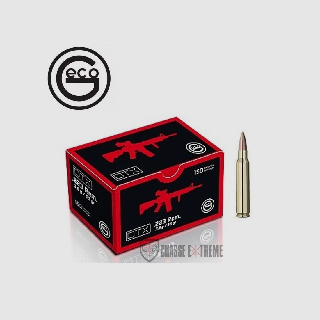 150 Patronen GECO Kal. 223 Rem 55gr FMJ DTX