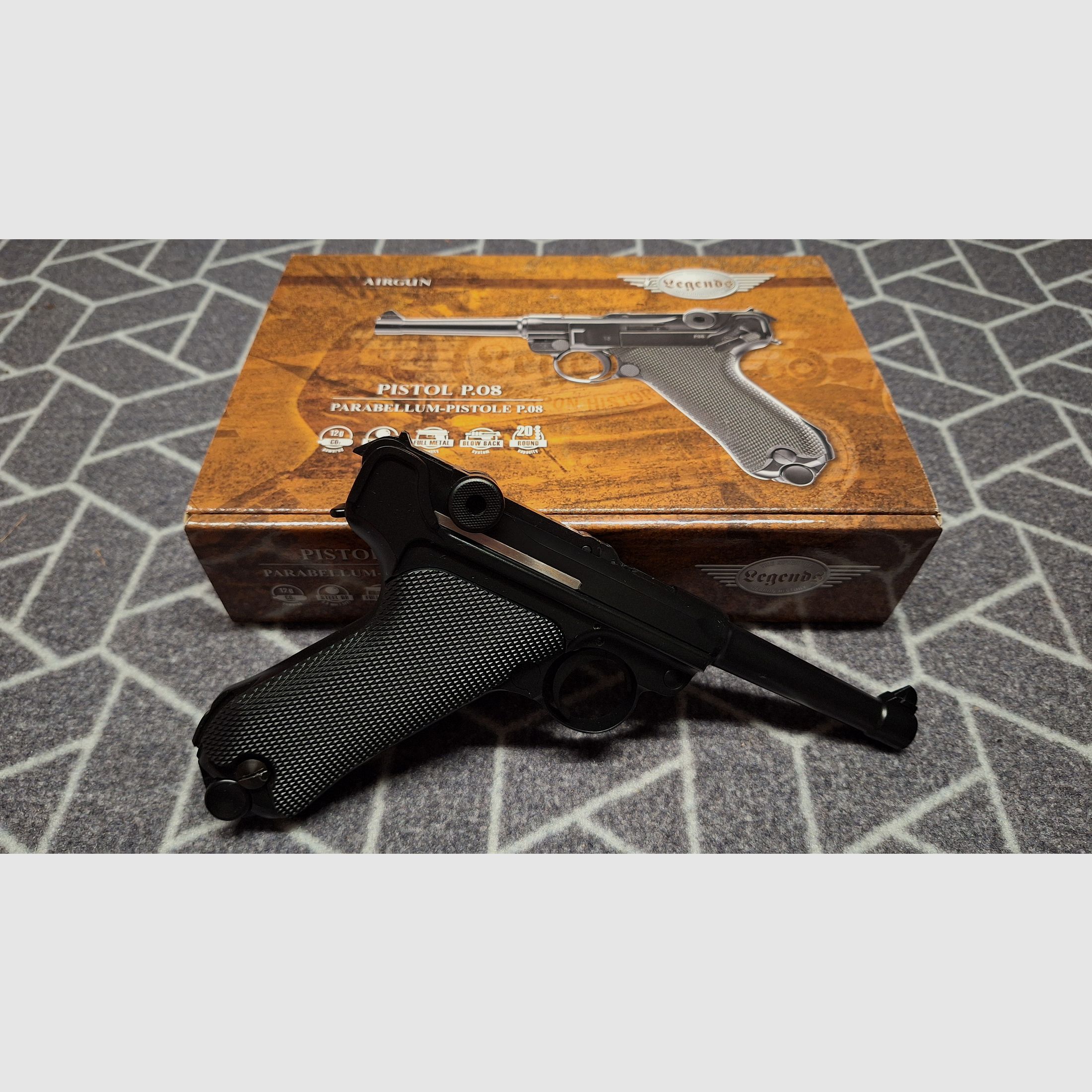 Legends Pistol P08 - 4.5 mm Co2 metal version blowback - NEW!