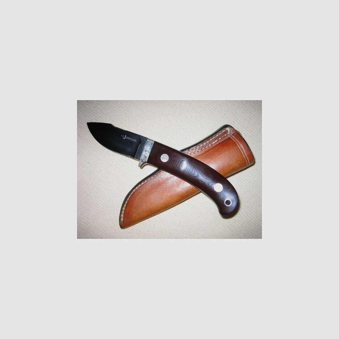 S. R. JOHNSON USA Short Hunter Aufbrechmesser Rarität Knifemakers guild Einzelstück