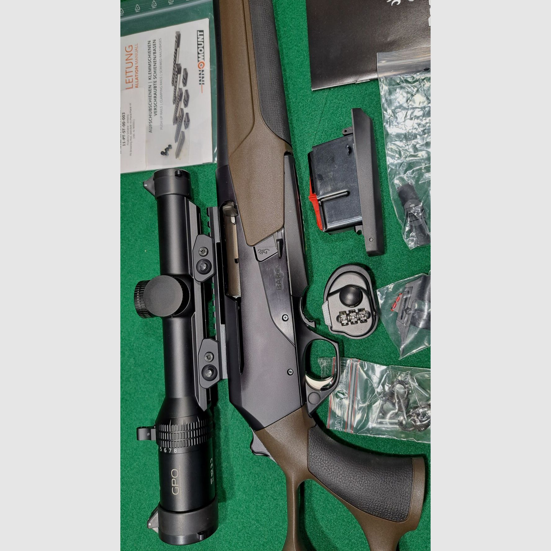 Fusil semi-automatique Browning BAR 4X Hunter Crosse Composite Marron/Noir Cal. .308Win avec accessoires