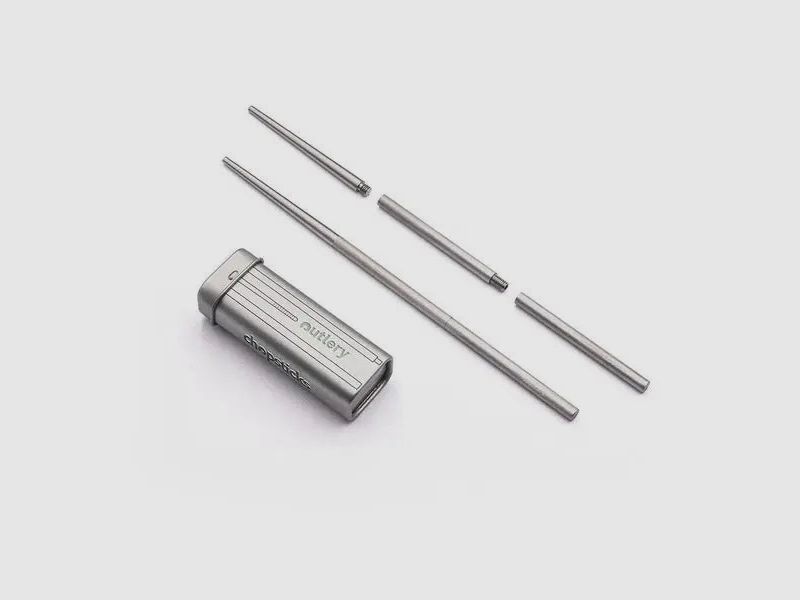 Palillos de viaje Outlery, acero inoxidable, tamaño de bolsillo