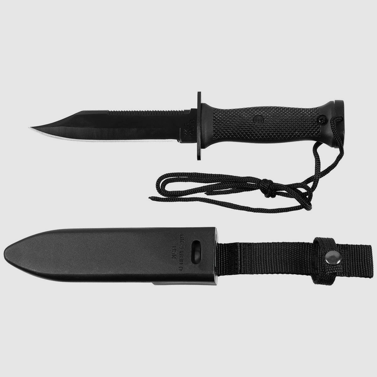 Combat Knife MK3, black, plastic handle, sheath