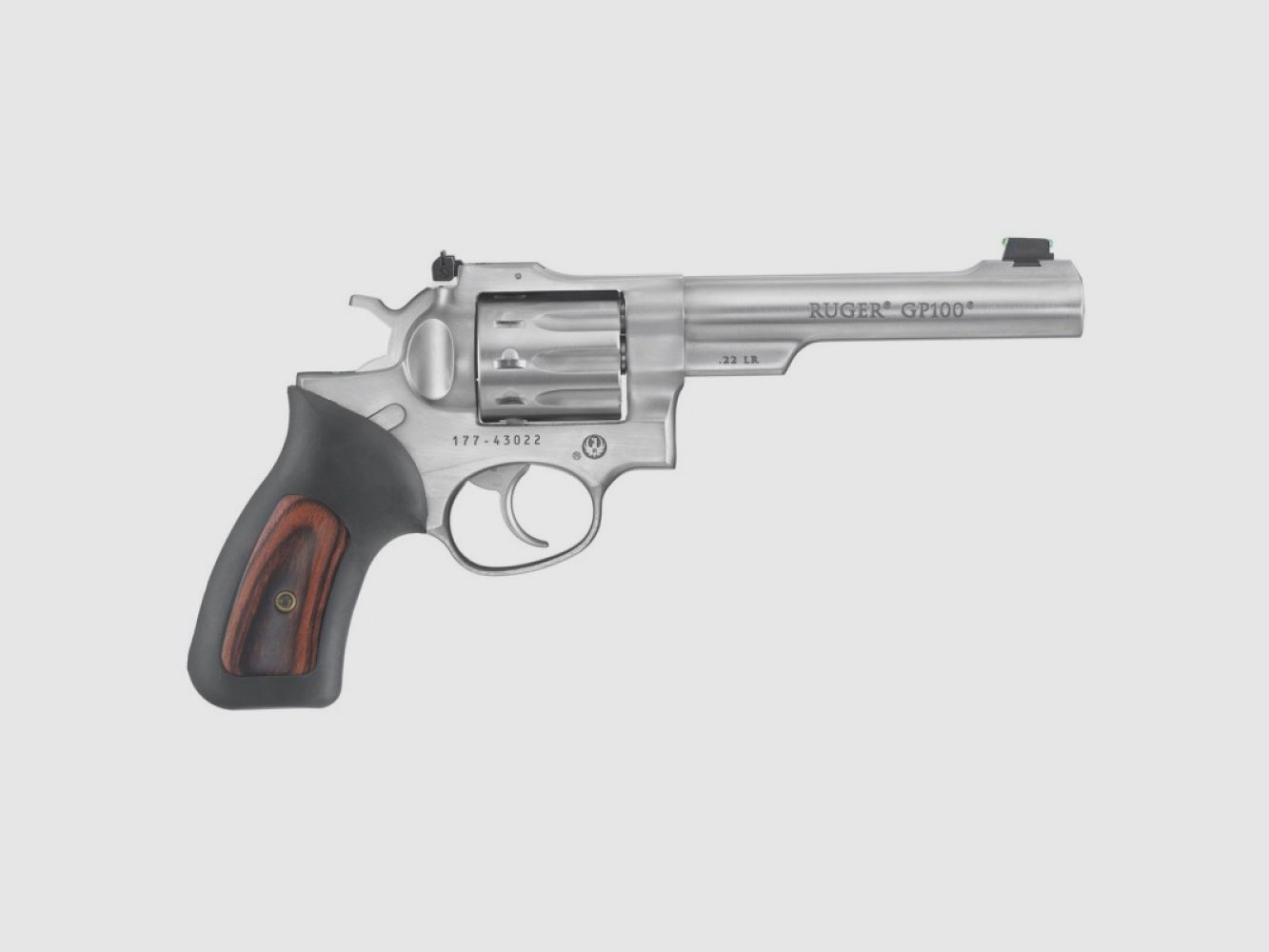 Ruger Revolver - DA, GP100 Standard, .22 LR, Satin Stainless, 5.50"