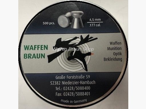 Waffen Braun Sport glatt .177 4,49mm 0,53G 500 Stück