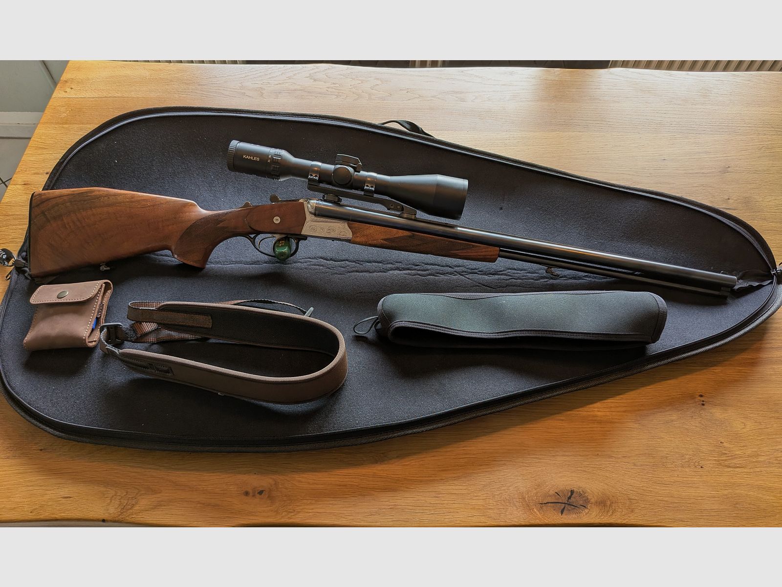 Krieghoff Trumpf (16/70, 16/70, 7x57R) & Kahles Helia 2,4-12x56i