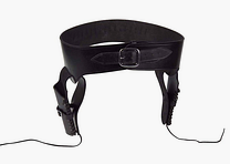 Ceinture de revolver pour deux revolvers en cuir de selle