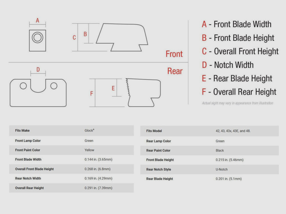 Trijicon	 Visierset HD Gelb G42/43/48