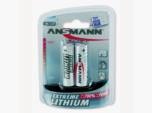 2 x Ansmann Extreme Lithiumbatterij 1,5 V Mignon AA