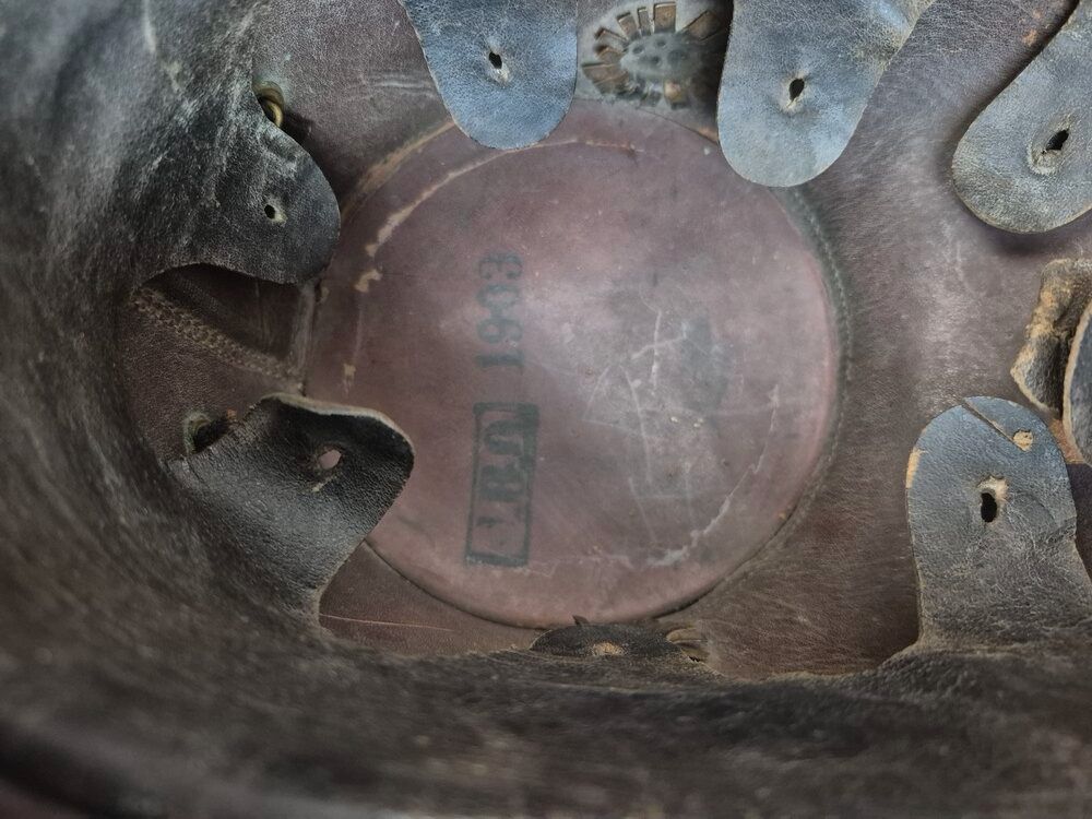 Sehr guter Schako des preußischen Jägers – Modell 1895 – Stück von 1902 des JB Nr. 8 oder N – 100% original! – Krieg 14-18 – Vollständige Kopfbedeckung – Zu reinigen und nachzufetten, aber BE+ / TBE, Bild 9 von 10
