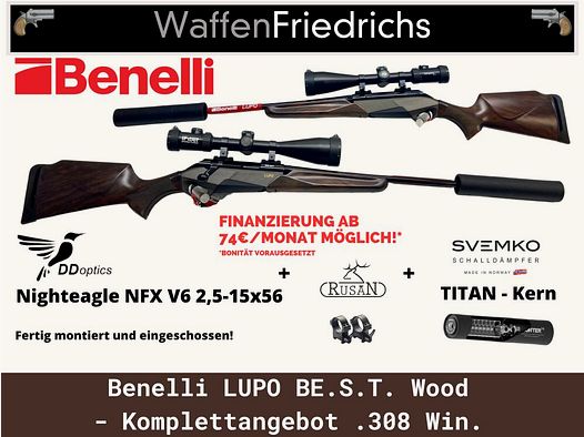 Benelli Lupo Best Wood Komplettangebot - Waffen Friedrichs