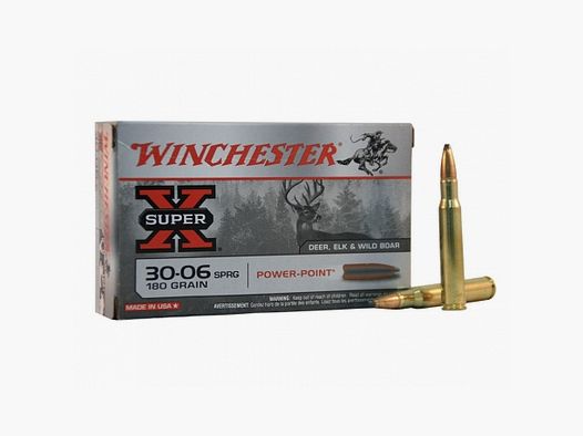 Balas Winchester Super X Power-Point 180 gr – Calibre .30-06 Springfield