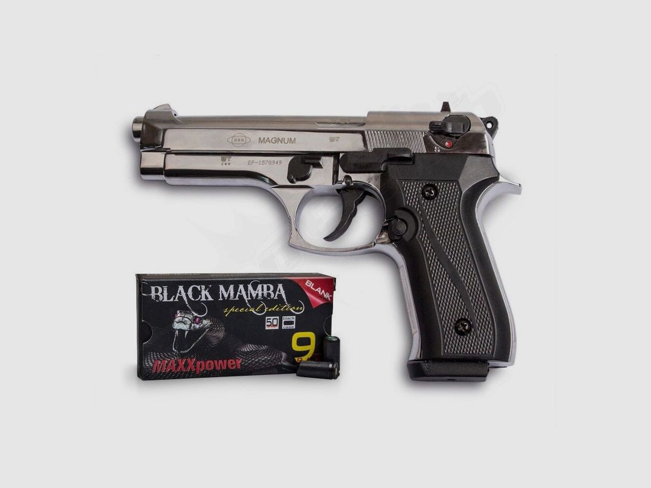 GSG Firat Magnum chrome P.A.K + 50 Black Mamba blank cartridges