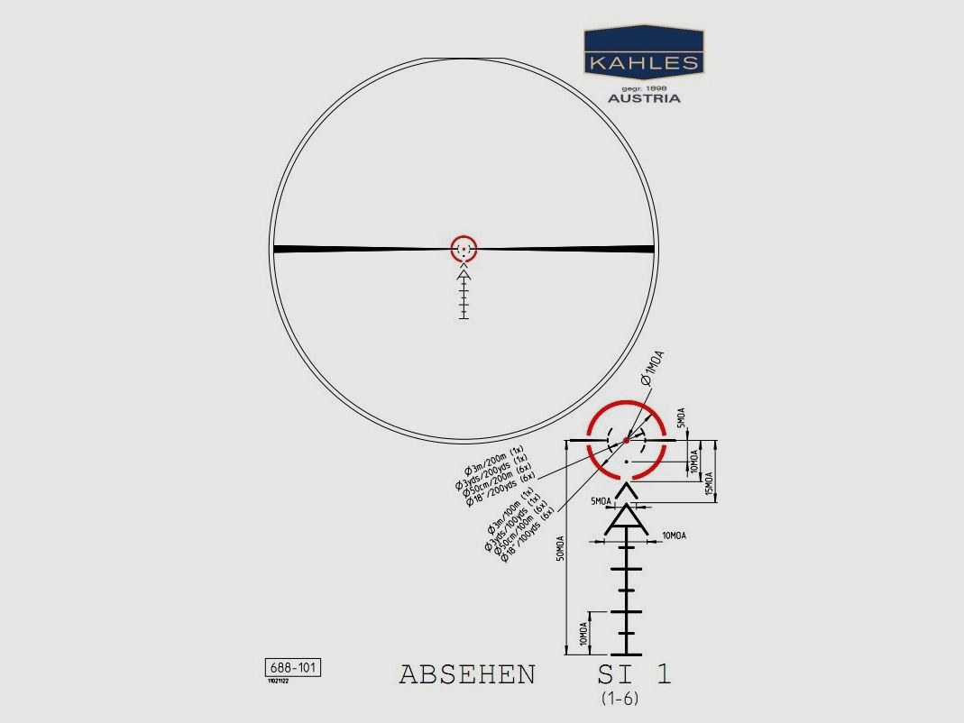 KAHLES K16i 1-6x24 Réticule SI1