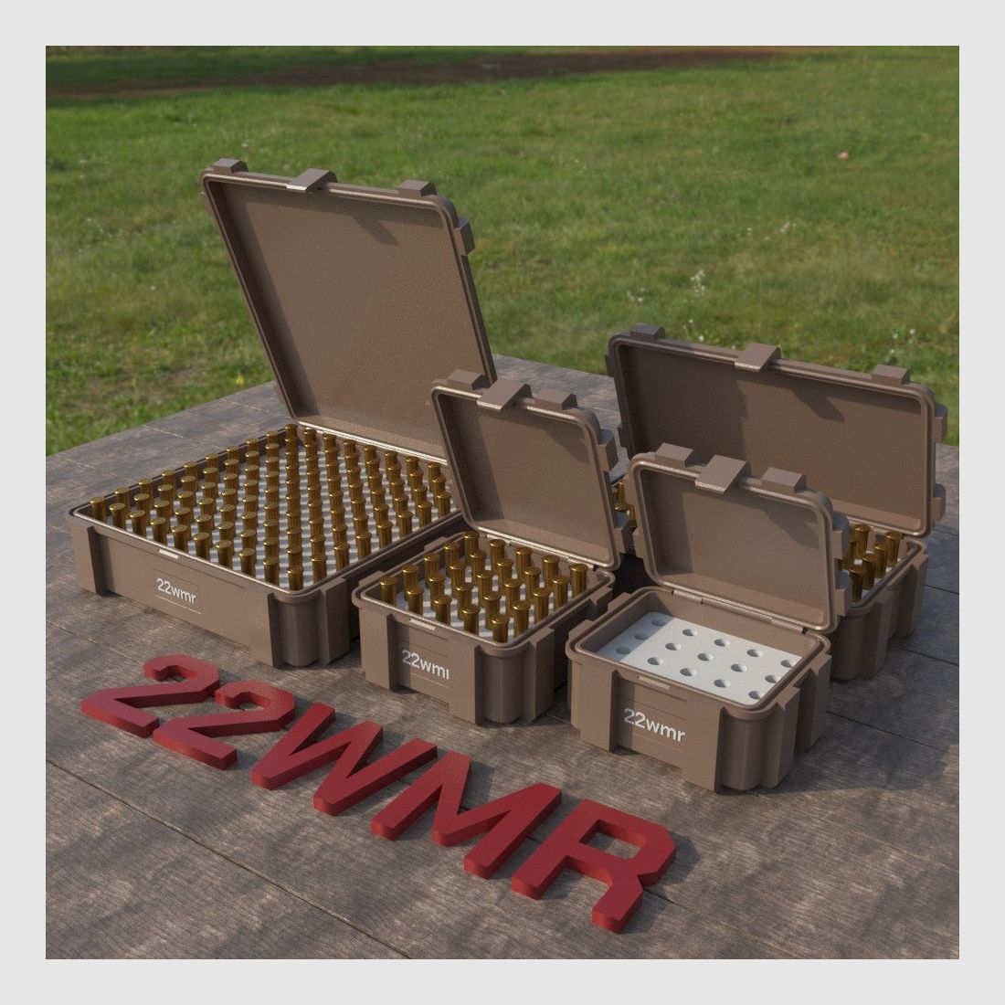 Filamelt Munitionsbox / Ammo Box .22 WMR – Patronenbox ‘Klappdeckel’ – 20 / 25 / 50 / 100 Runden