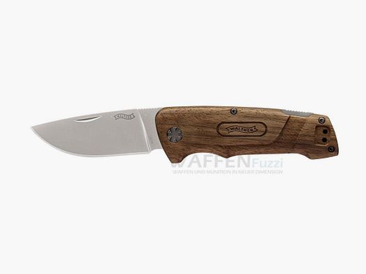 Nóż składany BWK2 Blue Wood Knife stal 440C w zestawie z skórzanym etui