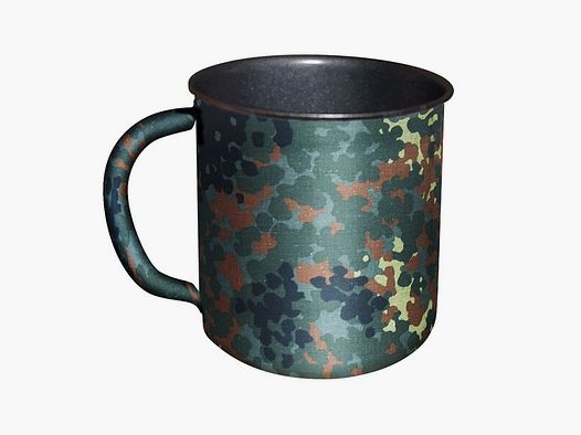 Feldbecher / Feldtasse 300 ml aus Metall mit Teflonbeschichtung - BW Flecktarn