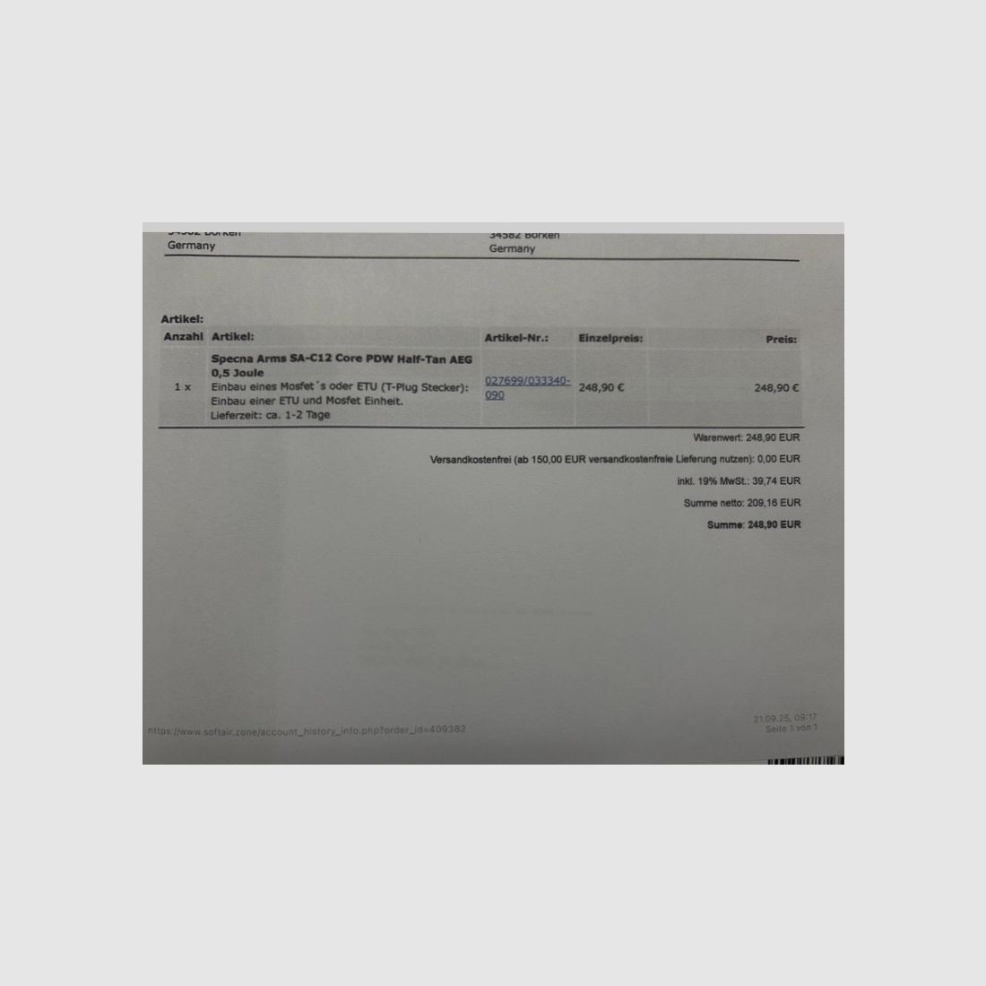 Specna Arms SA-C12 Half Tan AEG Ar15