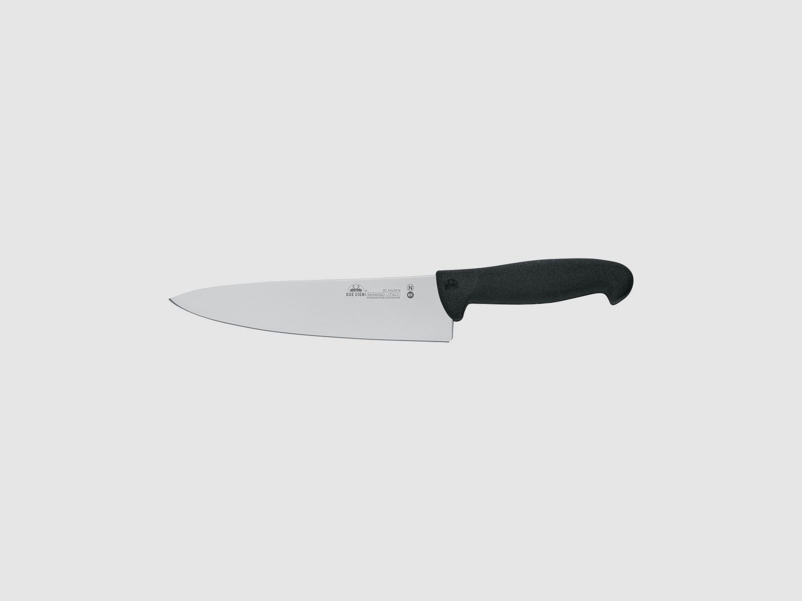 Due Cigni - coltello da cuoco nitrogeno manico nero lama 20 cm