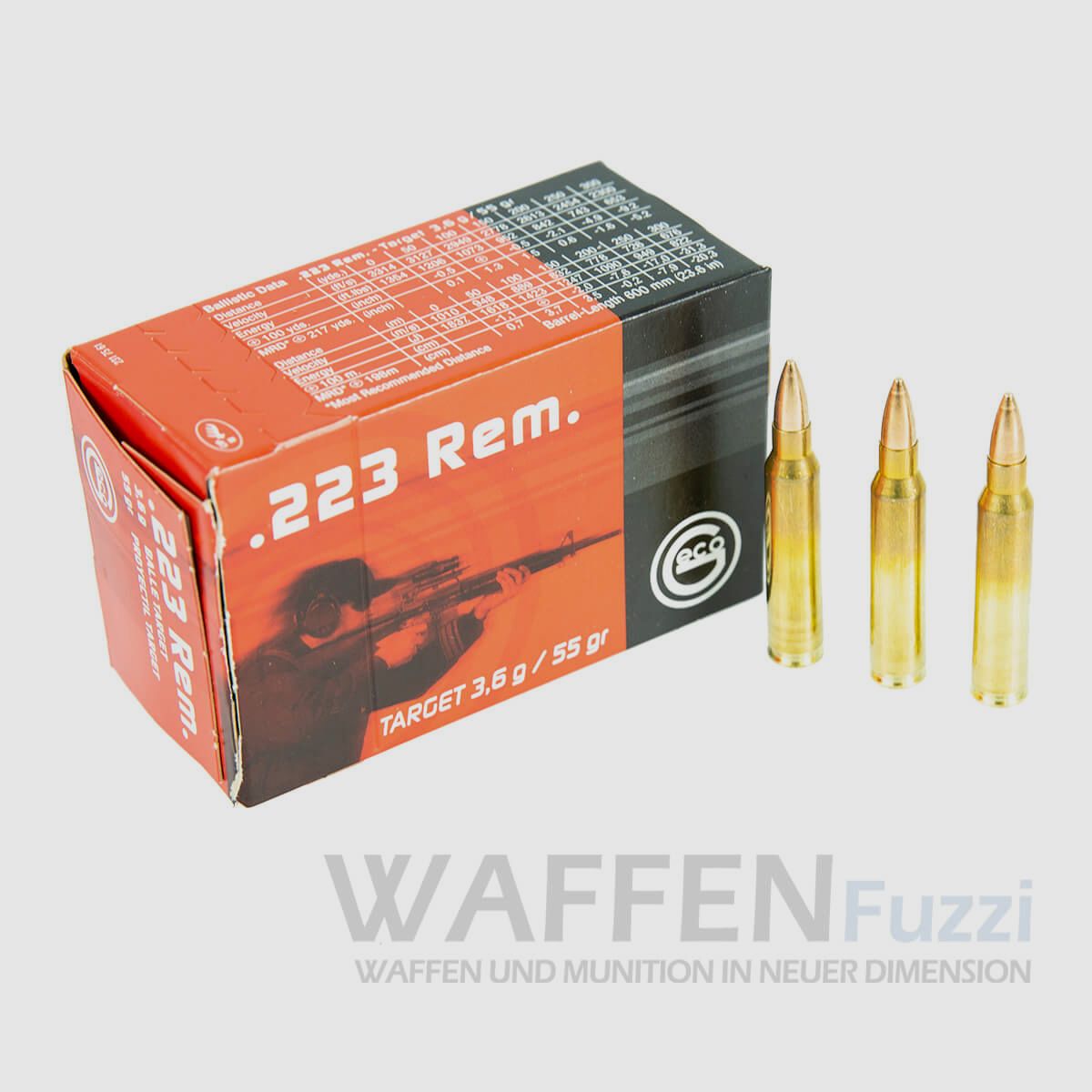 Cartouches de fusil Geco .223 Rem. ogive pleine DTX 55gr.