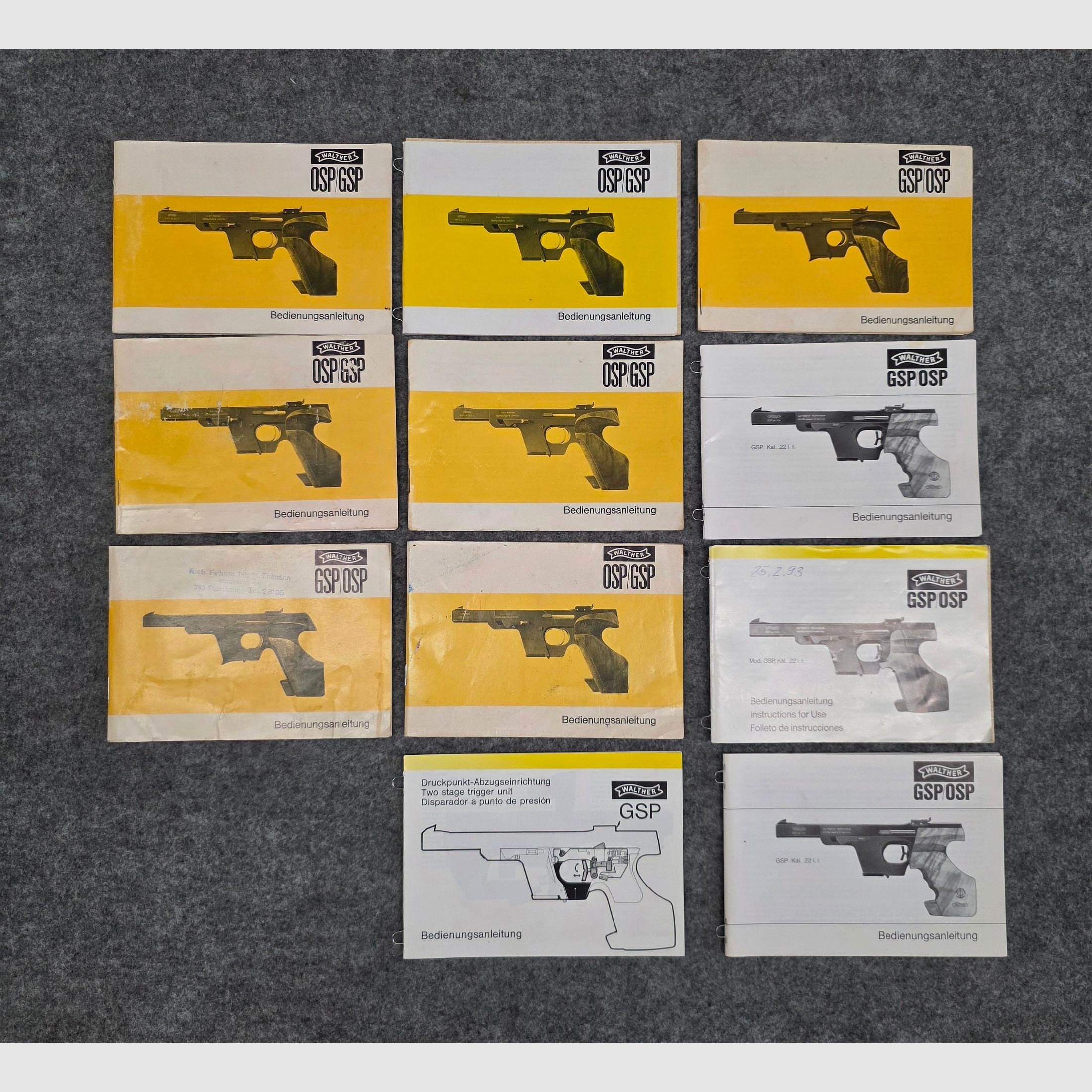 Walther OSP GSP Beschreibung Bedienungsanleitung Luftpistole Luftgewehr KK Gewehr Co2 Pistole siehe Beschreibung. Preis ab