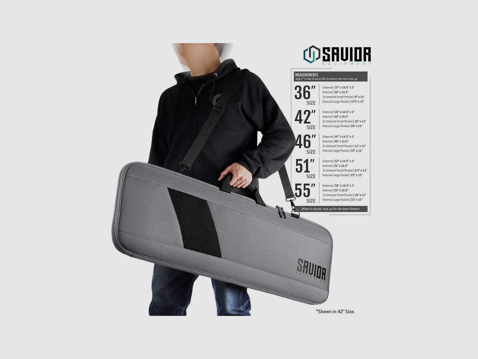 Geweerfutteral Specialist Single Rifle Case - 36" kleur GRAY van Savior Equipment, afbeelding 3 van 5