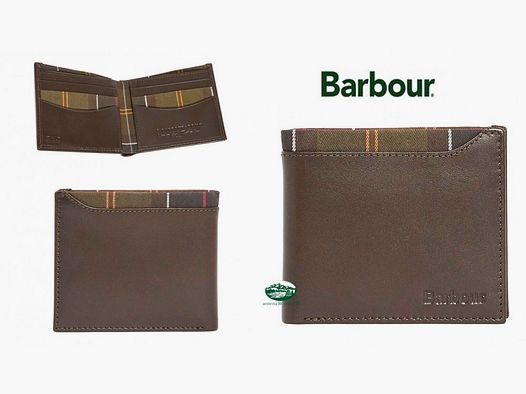 BARBOUR Brodick Lederbuch Geldbörse braun