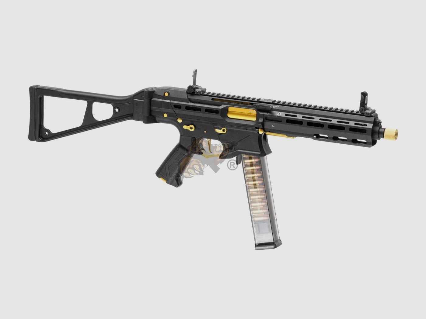 G&G PCC45 G2 mit ETU in Schwarz/Gold Airsoft - max 0,5 Joule
