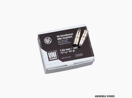 RWS – GESCHOSSE – UNI CLASSIC 7,62MM / .308 – 11,7G / 181GR Menge 50