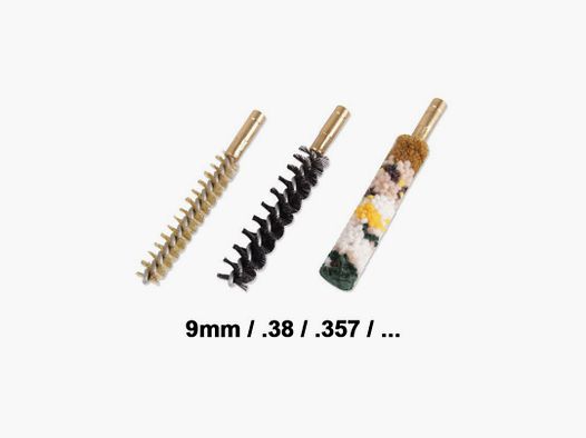 Lot de 3 écouvillons de nettoyage calibre 9mm / .36 / .38 / .357