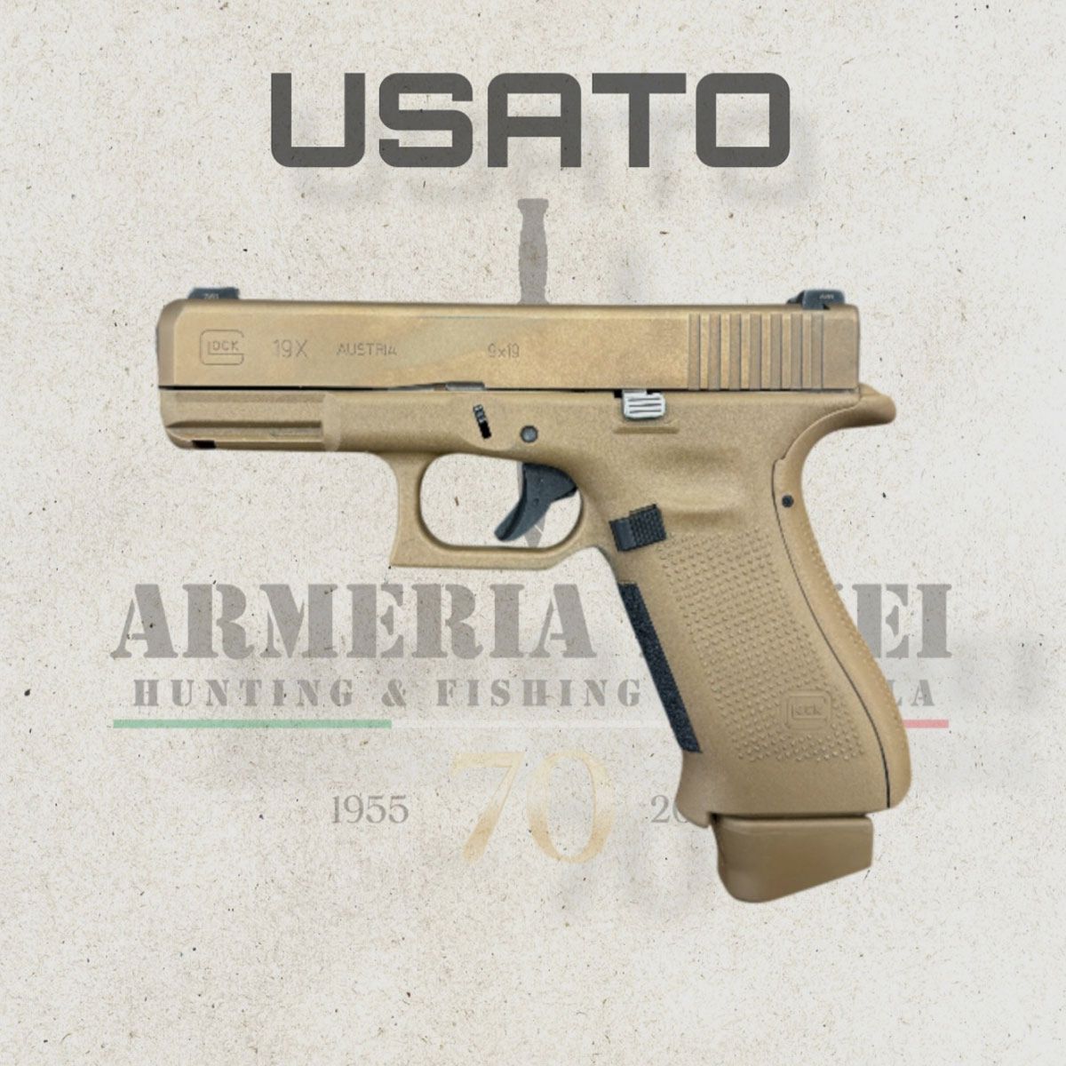 GEBRAUCHT – PISTOLE – GLOCK MOD. 19X FDE Kal. 9×19, Bild 1 von 4