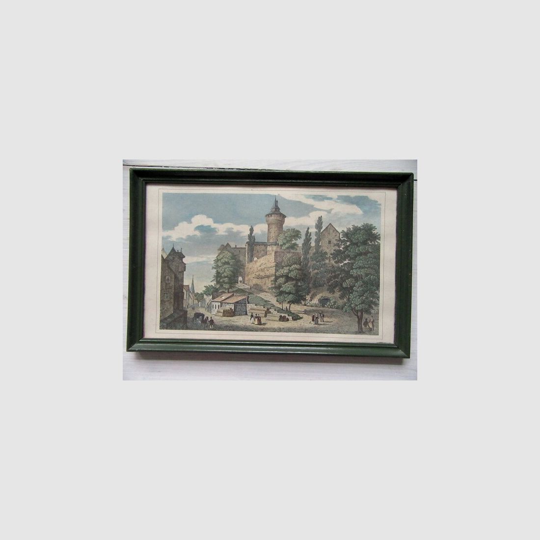 Grafik Nürnberg  Alt Burg Lithografie Druck Bild