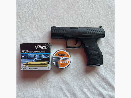 Walther PPQ CO2 Luftpistole 4,5mm Diabolo schwarz + Zubehör