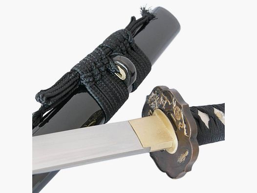 Katana Kuro Tatsu miecz samurajski metalowa klinga ze stali sprężynowej bardzo ostra!