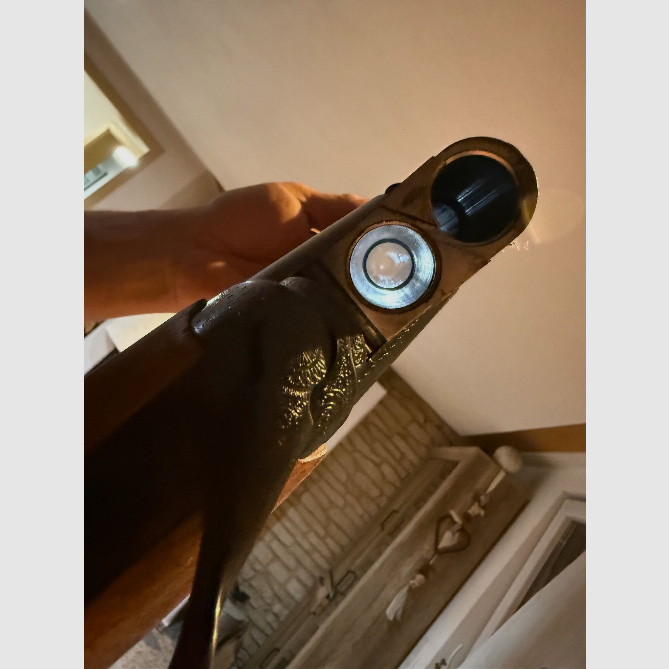 Lames Bockdoppelflinte im Kaliber 12/70 Einabzug mit Umschalter / Schwarze Basküle mit Gravuren / TOP!