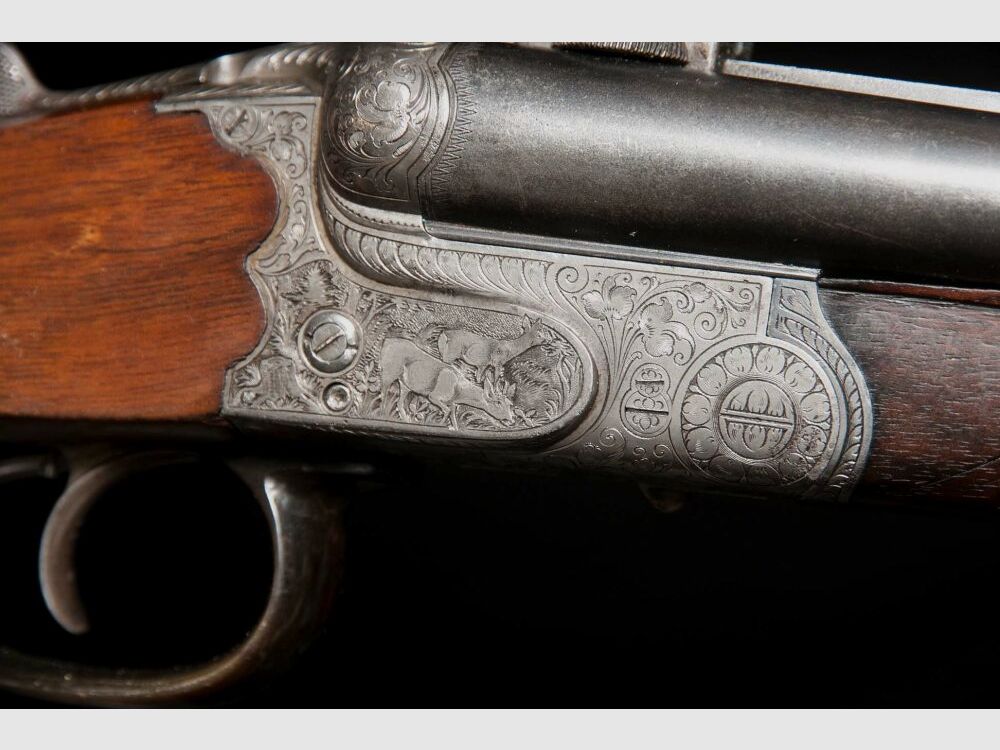 Pre-war drilling Kunz with engraving and stock magazine, year of manufacture 1936