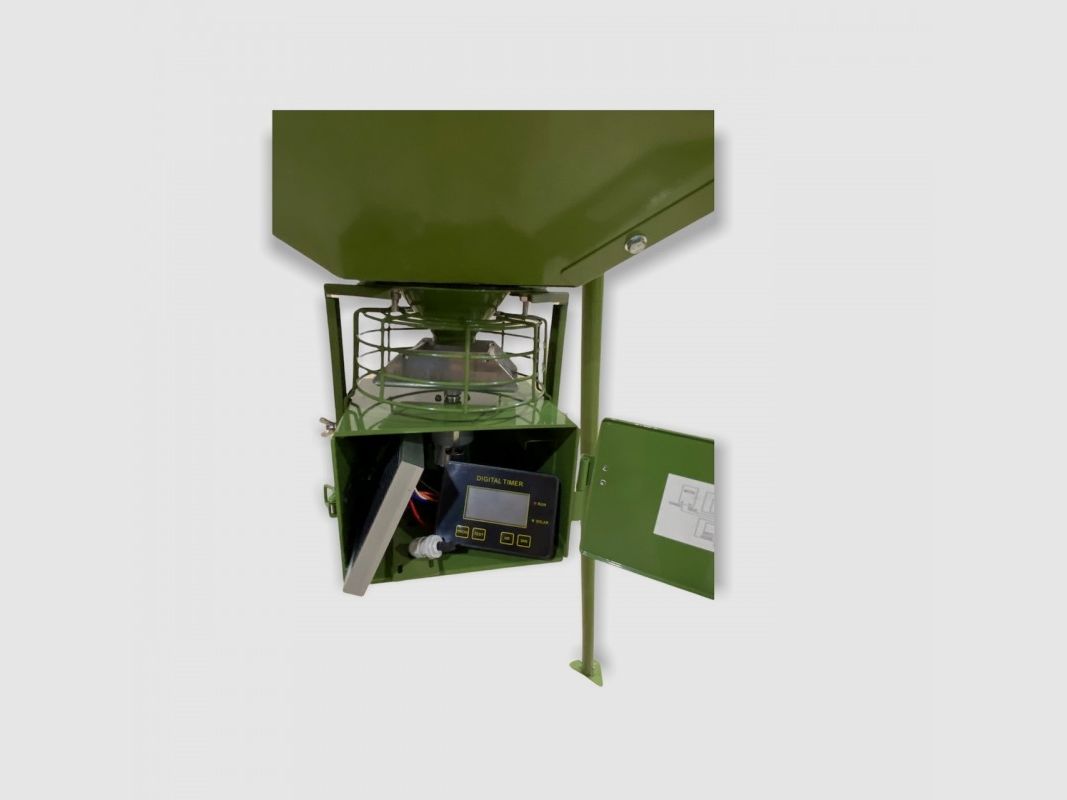 HUNTERA FeedPro M2 12V 100 kg distributeur incluant panneau solaire et automatique, image 3 sur 4