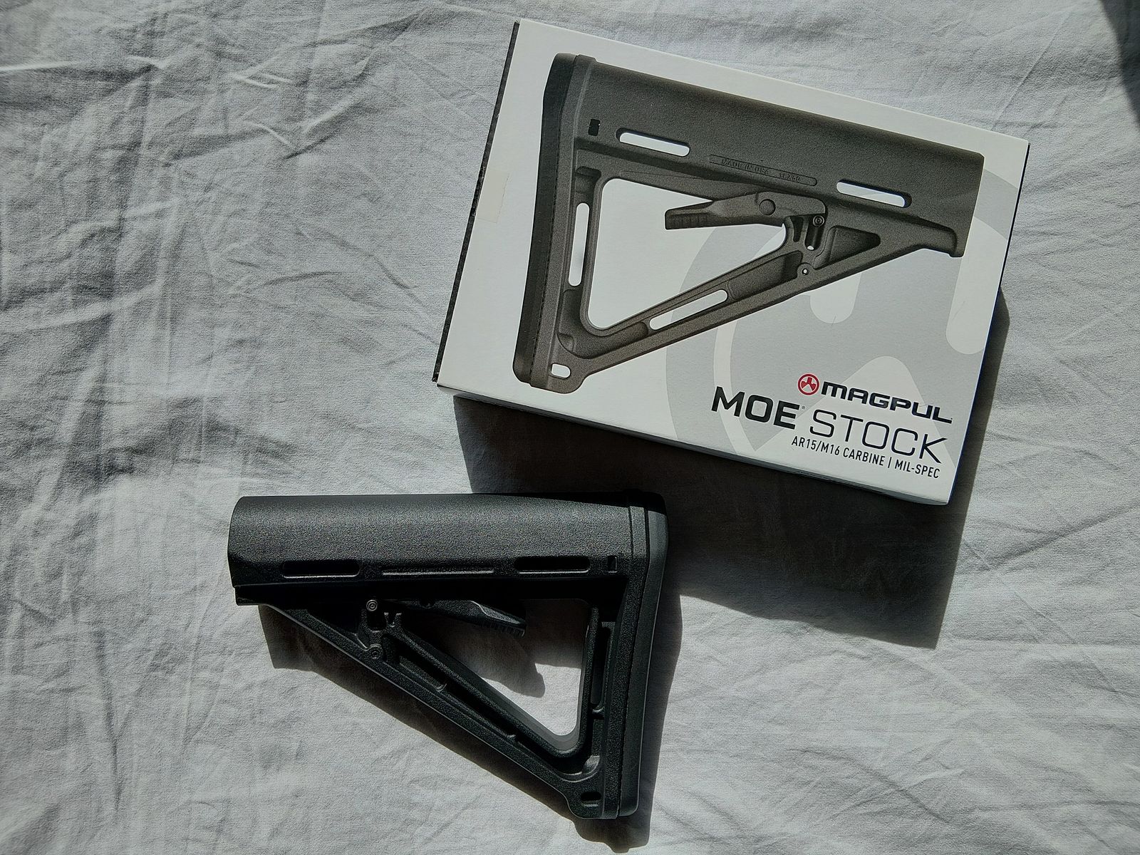 Magpul MOE Stock (Mil-Spec) – nero – condizioni top (leggermente modificato), immagine 2 di 3