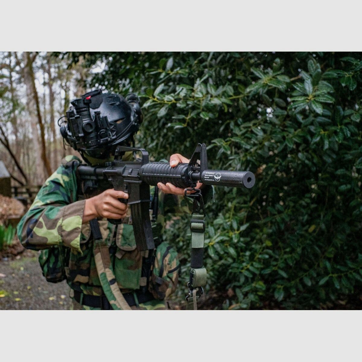 Stingray APKALLU S9 Silenciador de Airsoft de Fibra de Carbono con Reducción de Ruido | 14 mm CCW