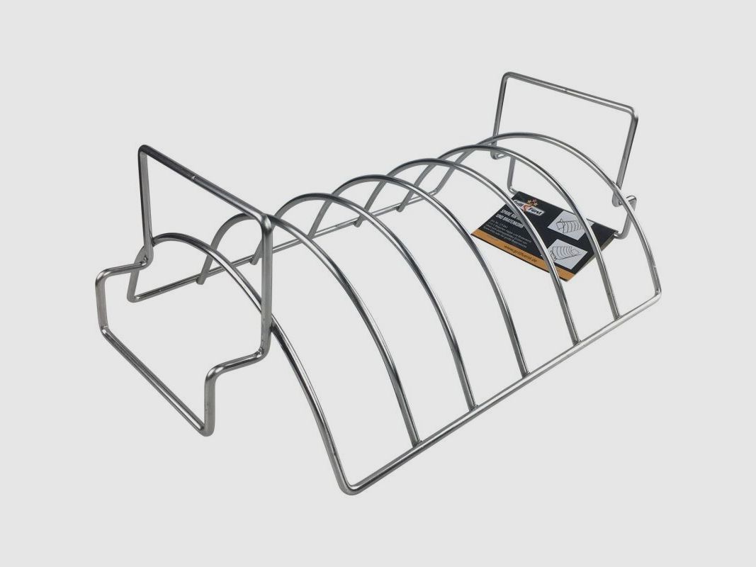 Grillfürst 2in1 Rippchenhalter und Bratenkorb Edelstahl