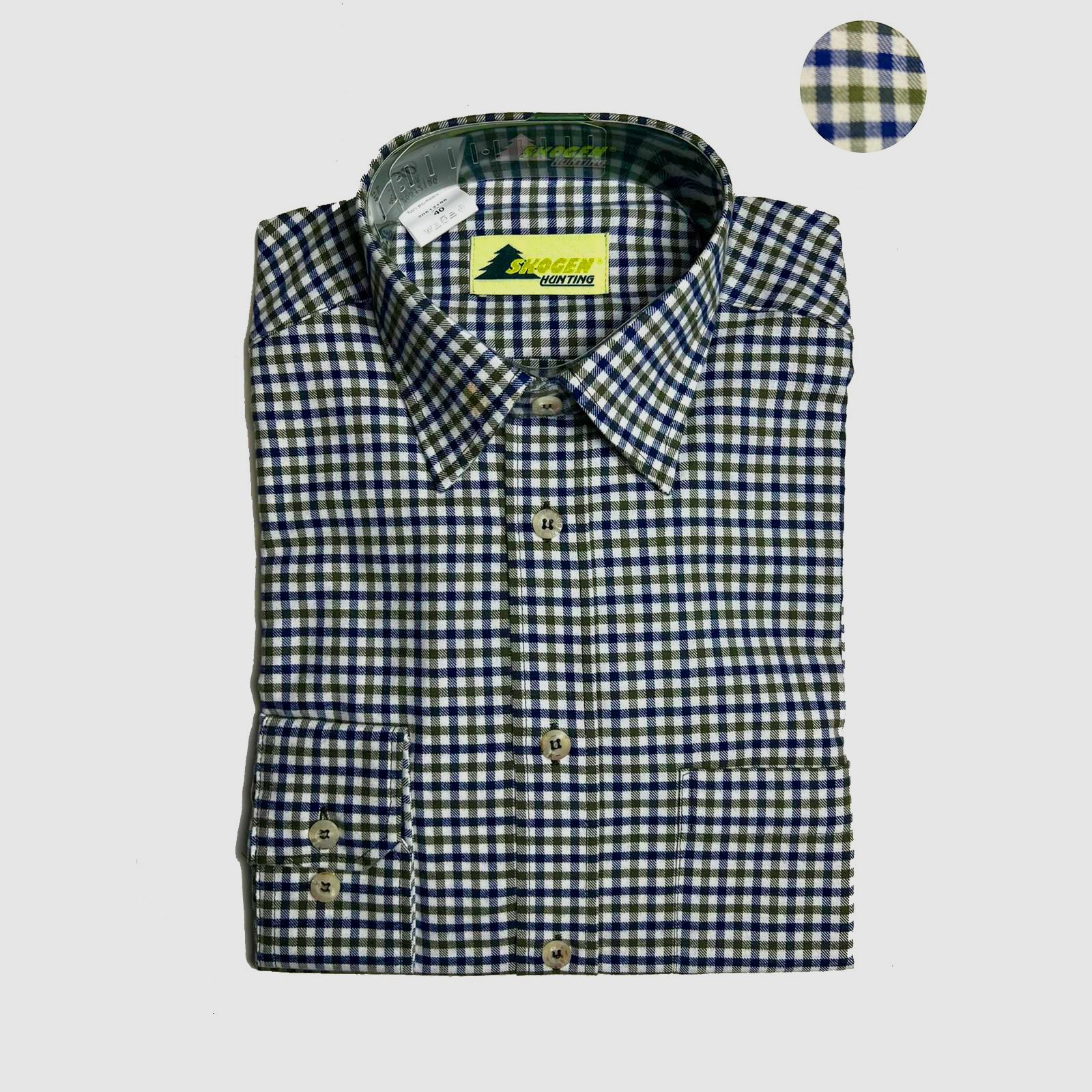 SKOGEN FLANNEL SHIRT CHECK GREEN / BLUE