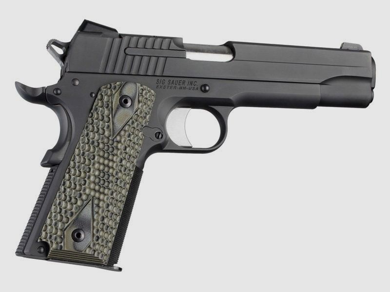 Hogue Plaquettes de crosse G10 Piranha Vertes Colt 1911, image 1 sur 2