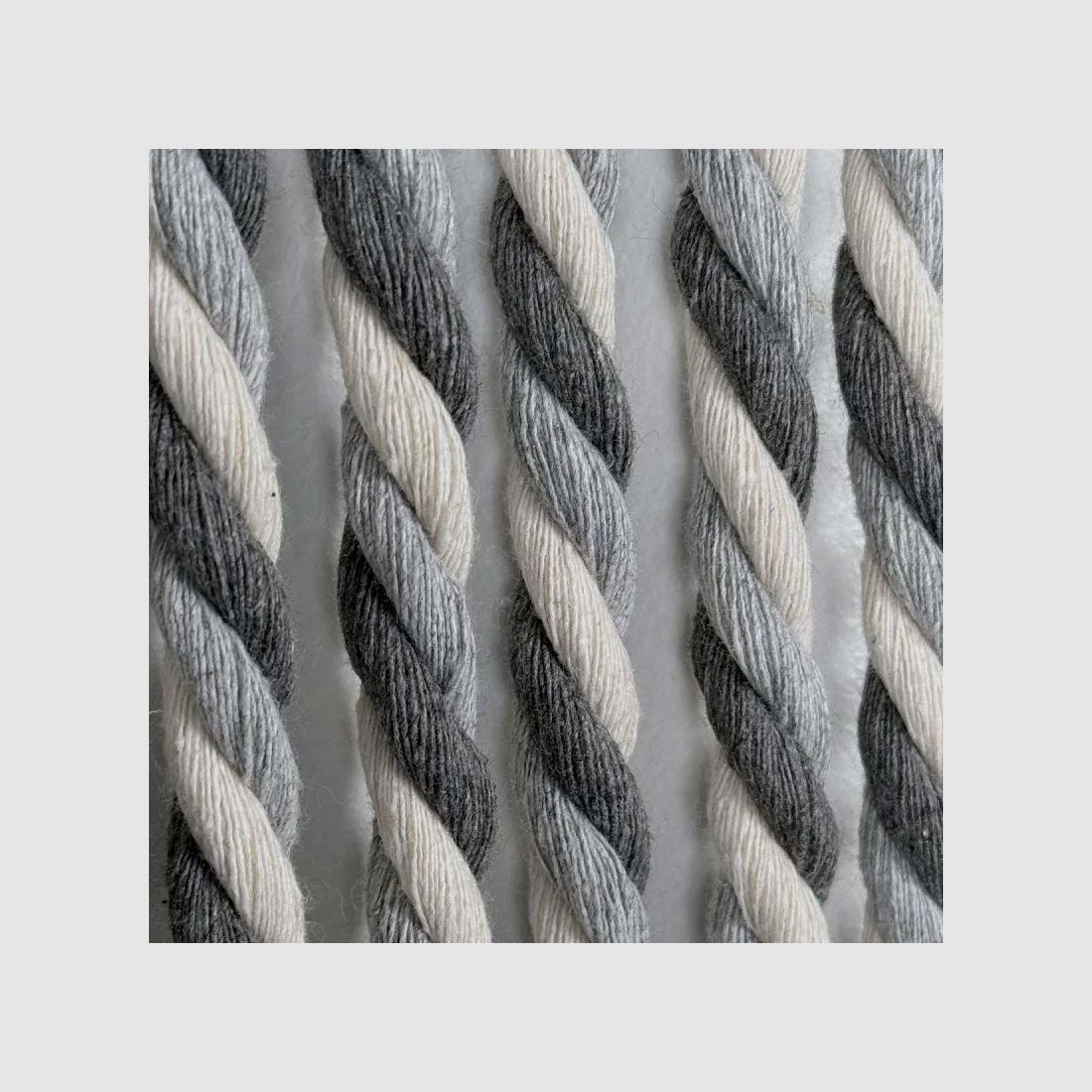 Rideau de porte en cordage tressé gris blanc 90x200 cm, image 3 sur 4