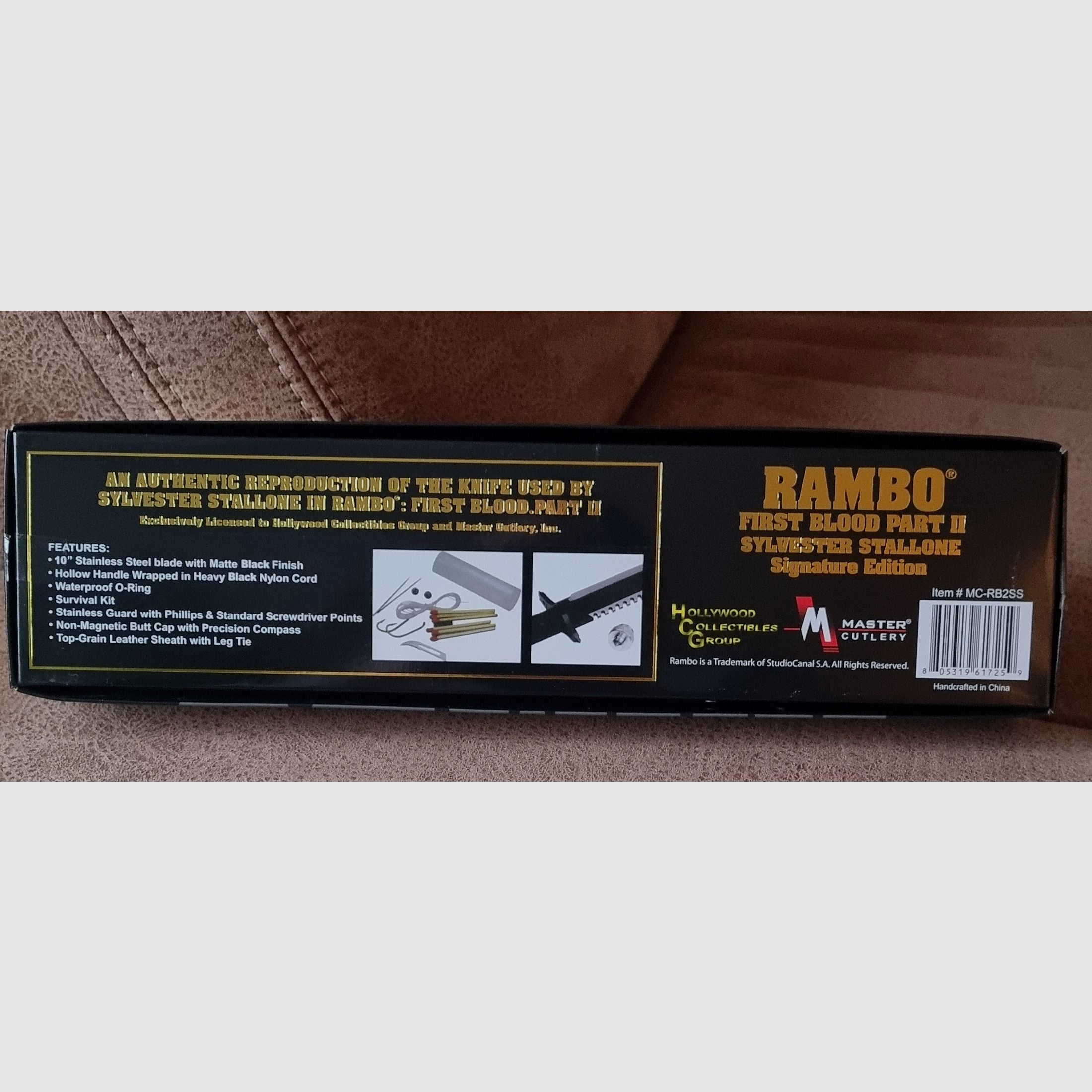 Firma originale di Silvester Stallone del 1997 su foto + Edizione con firma di coltello