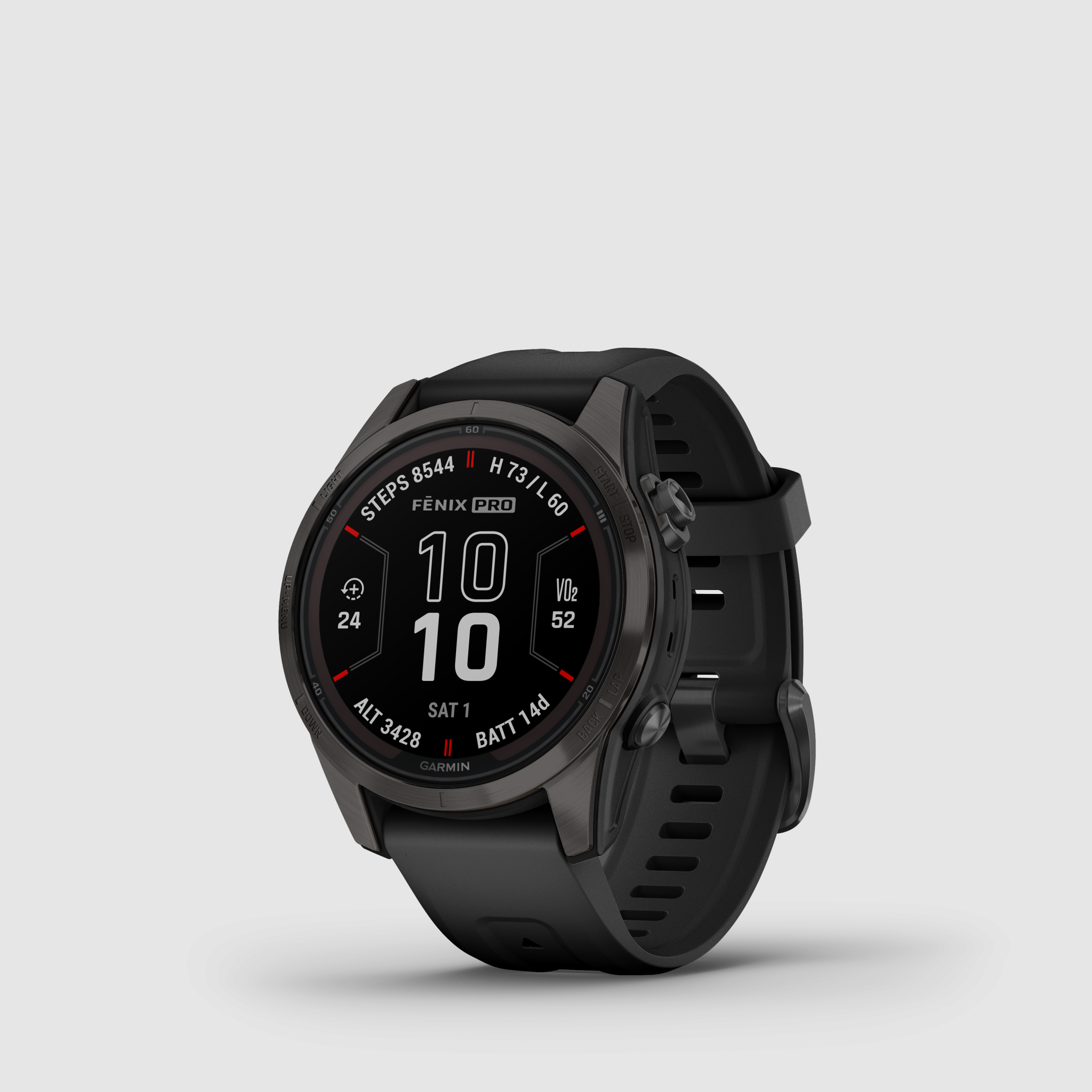 Garmin fēnix® 7S Pro – Wydanie Sapphire Solar, Czarny/Węglowy Szary Tytan DLC z paskiem silikonowym QuickFit® 20 mm, zdjęcie 1 z 12