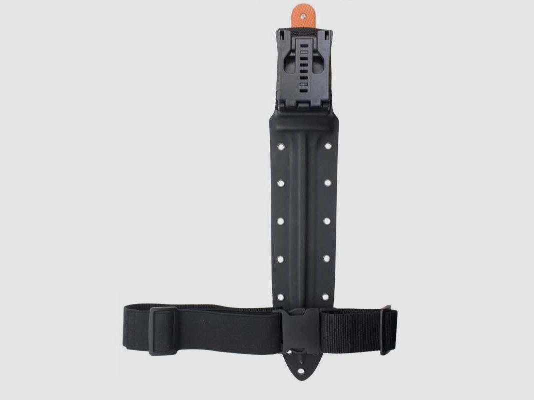 PUMA XP pig sticker 15 Abfangmesser Orange G10 mit Fischhaut Kydex Scheide