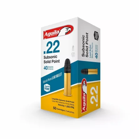 22LR (5,6 mm) AGUILA Subsonic Solid Point 2,59 g/40 gr