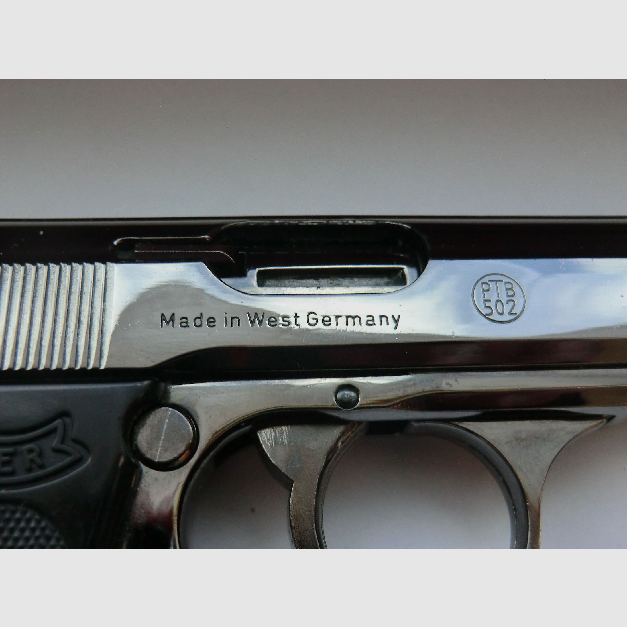 Walther PPK PTB 502 8mm K -  SCHWARZ-CHROM - seltenes Sammlerstück in neuwertigen Zustand + 159 x  8mm Platzpatr.