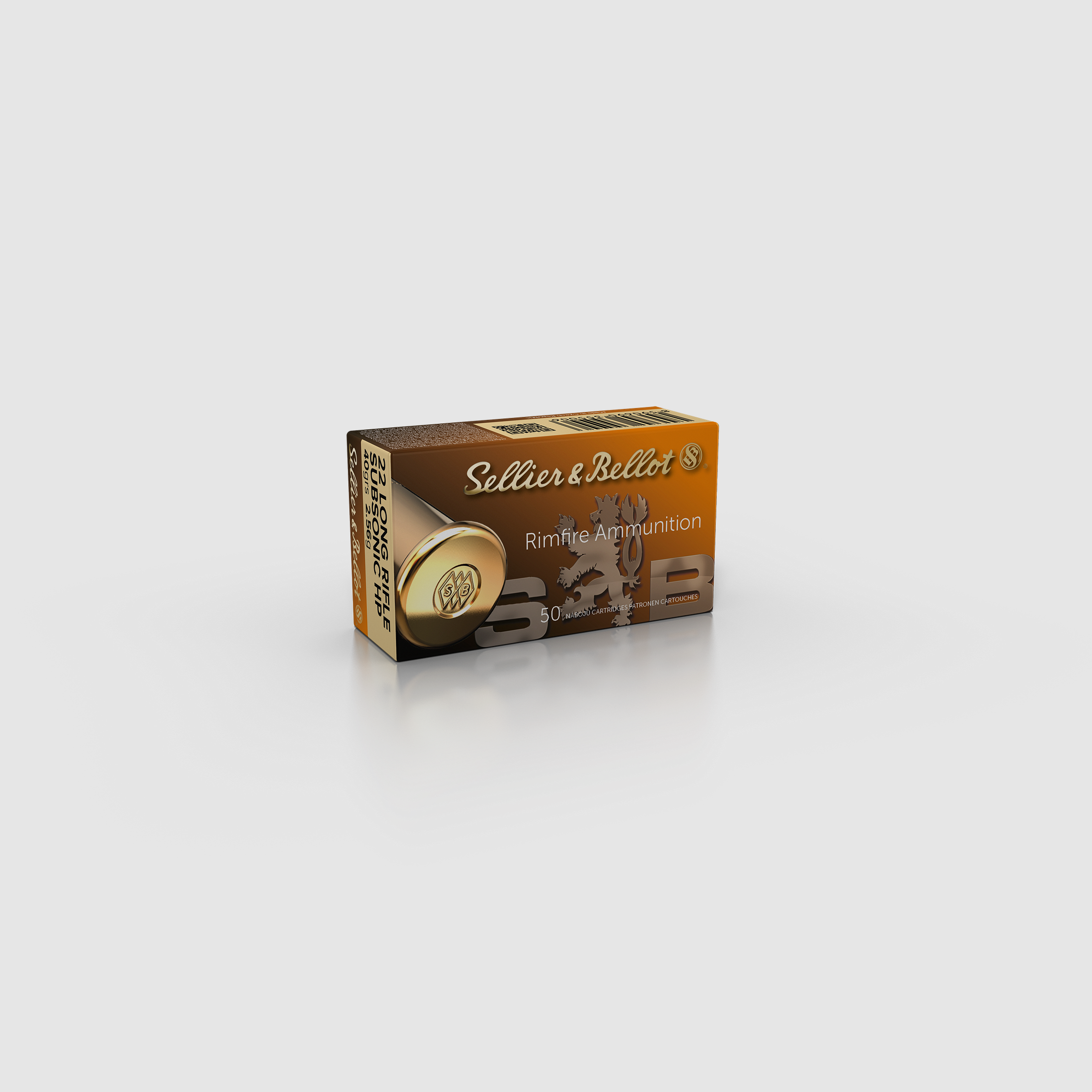 S&B .22 LR 2.60g Hollow Point Subsonic Ammunition, image 1 of 2