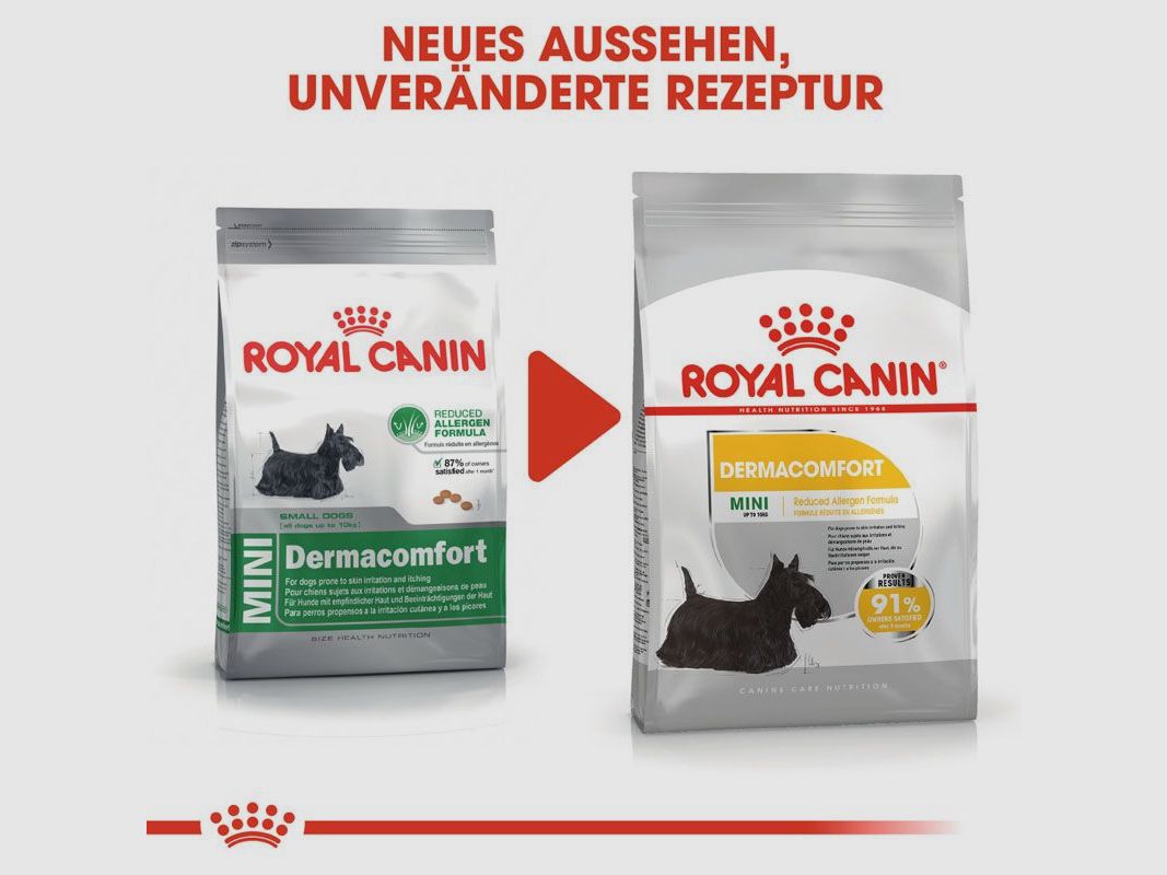 ROYAL CANIN Kleine Hunde Trockenfutter Dermacomfort Mini für empfindliche Haut